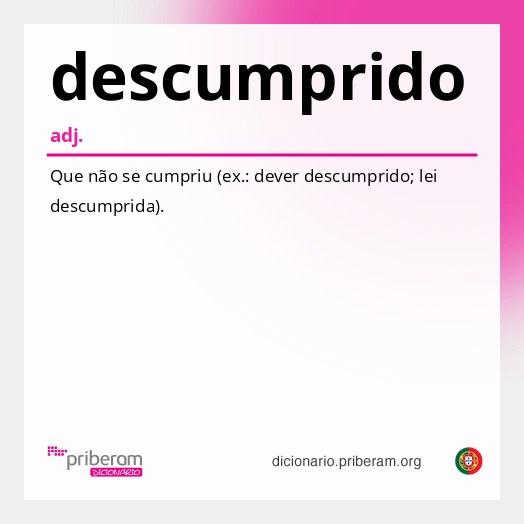 Significado de descumprido