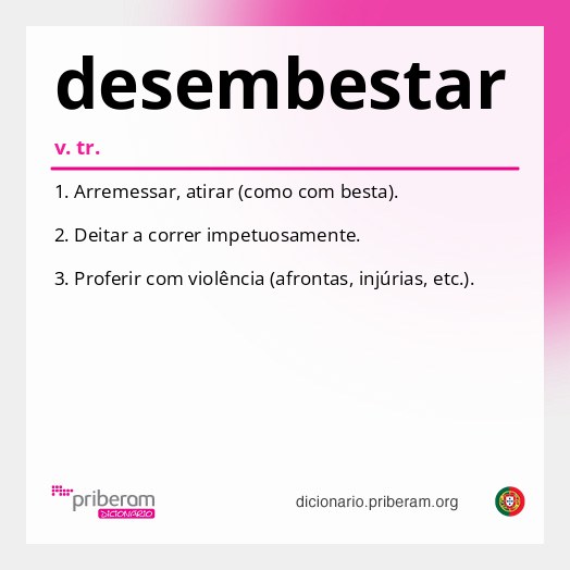 Significado de desembestar