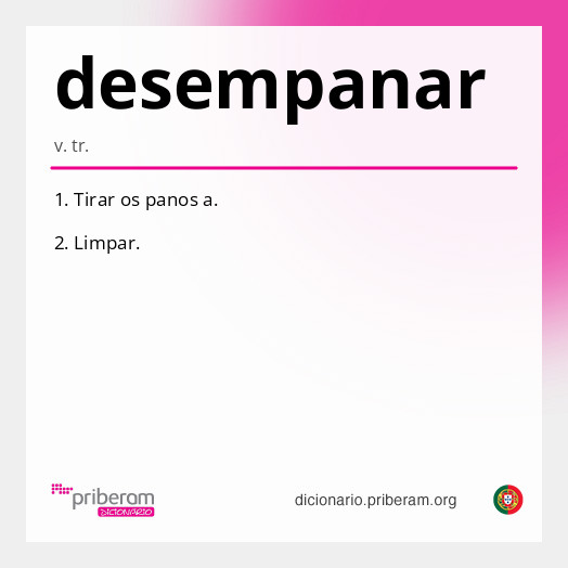 Significado de desempanar