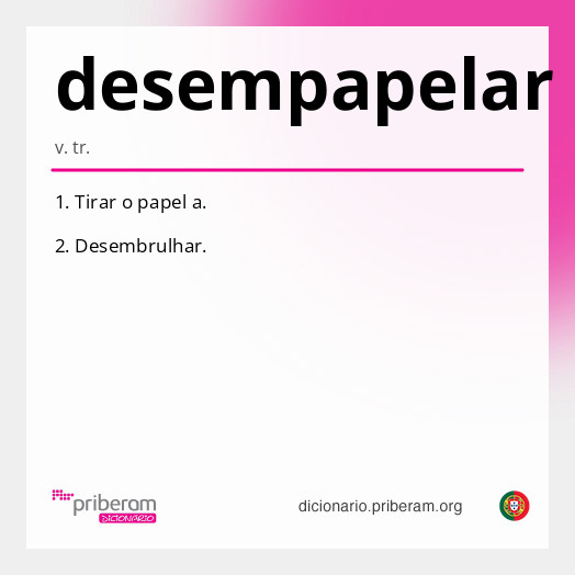 Significado de desempapelar