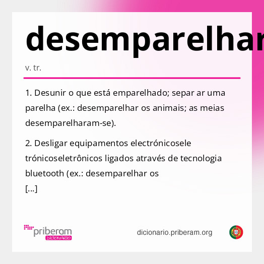 Significado de desemparelhar