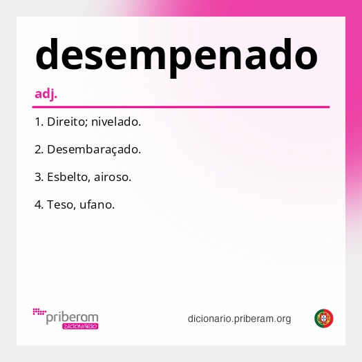 Significado de desempenado