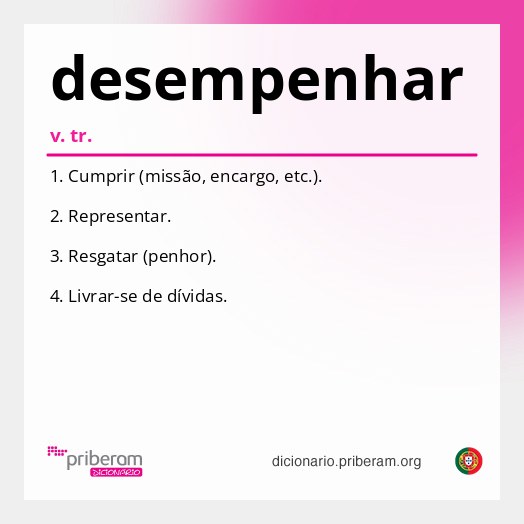 Significado de desempenhar