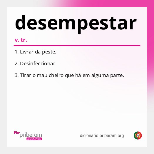 Significado de desempestar