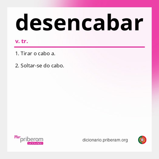 Significado de desencabar