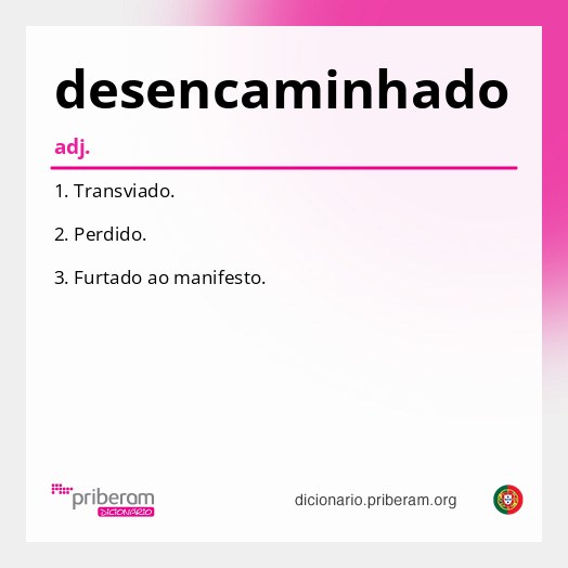 Significado de desencaminhado