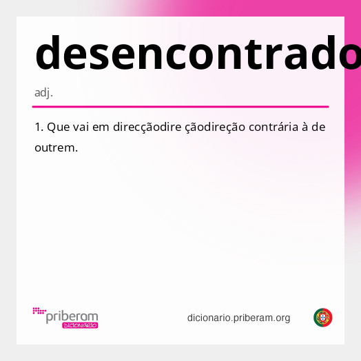 Significado de desencontrado