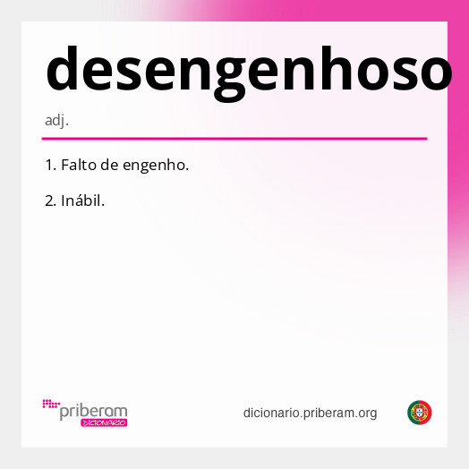 Significado de desengenhoso