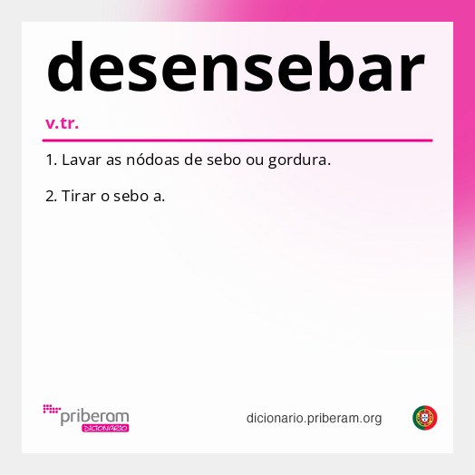 Significado de desensebar