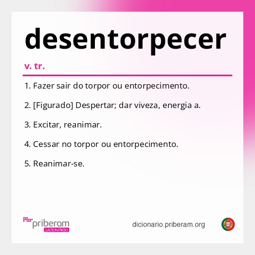Significado de desentorpecer