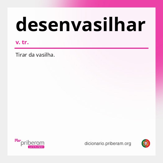 Significado de desenvasilhar