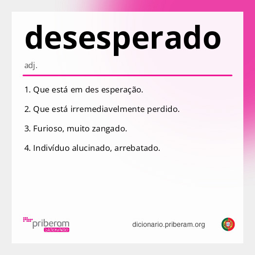 Significado de desesperado