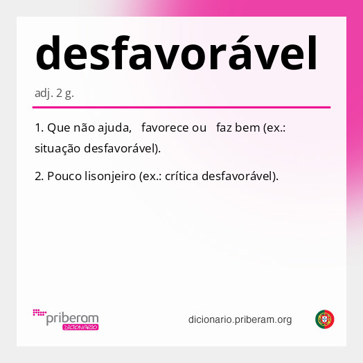 Significado de desfavorável