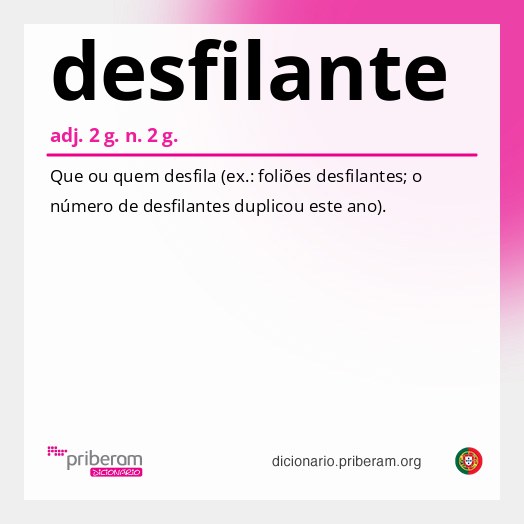 Significado de desfilante