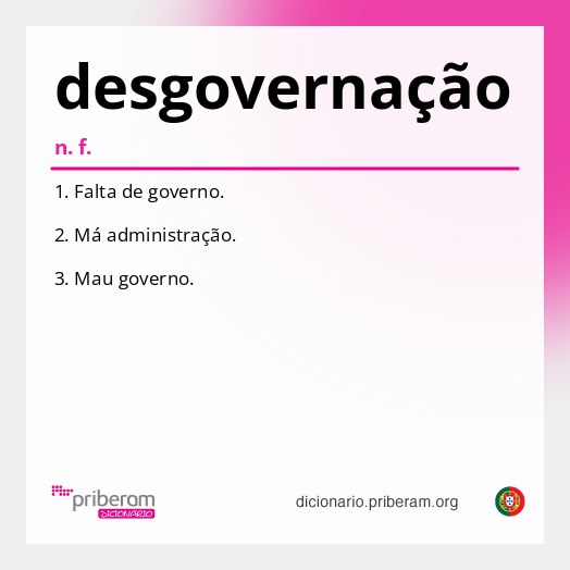 Significado de desgovernação