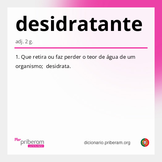 Significado de desidratante