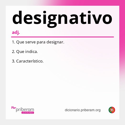 Significado de designativo