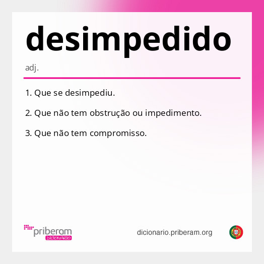 Significado de desimpedido