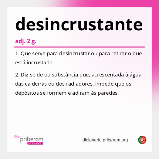 Significado de desincrustante