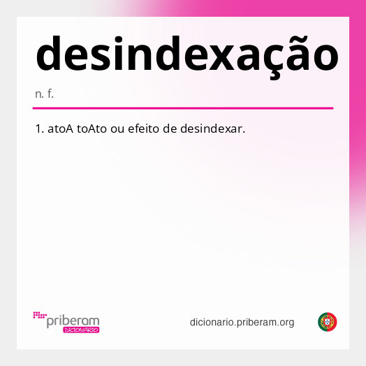 Significado de desindexação
