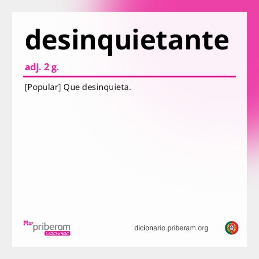 Significado de desinquietante