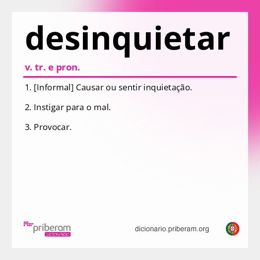 Significado de desinquietar
