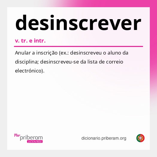 Significado de desinscrever