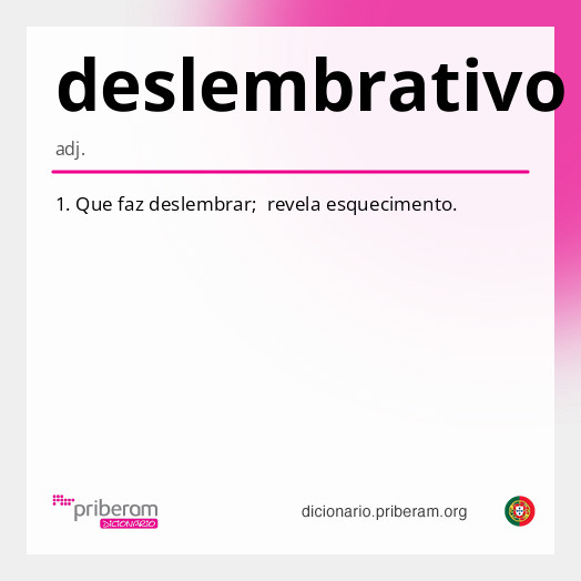 Significado de deslembrativo