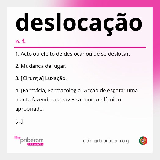 Significado de deslocação