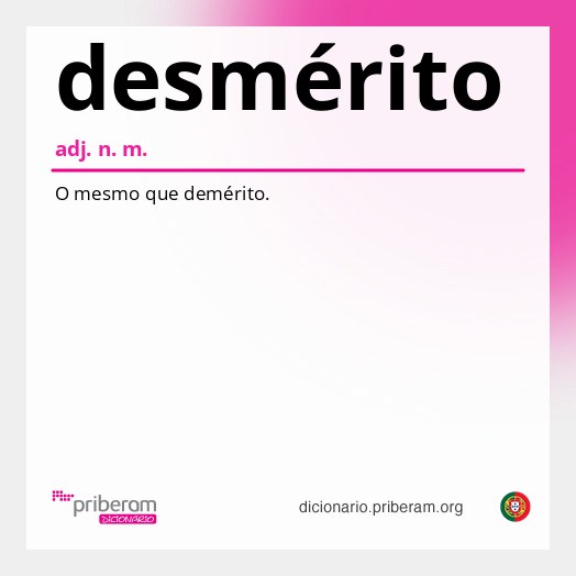 Significado de desmérito