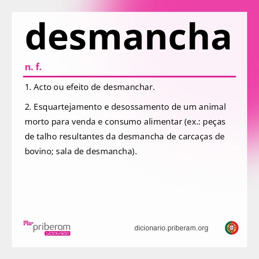 Significado de desmancha