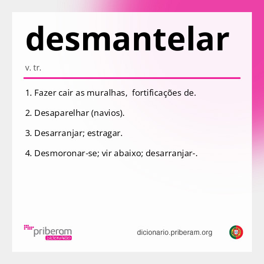 Significado de desmantelar