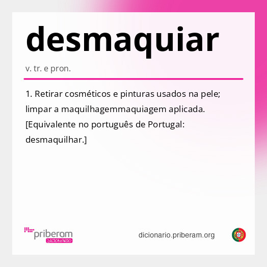Significado de desmaquiar