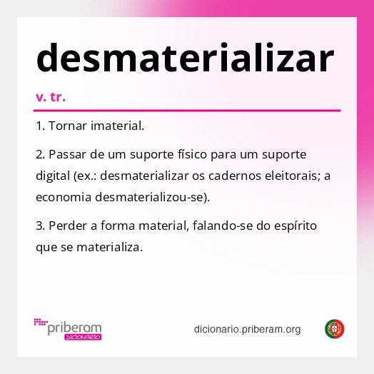 Significado de desmaterializar