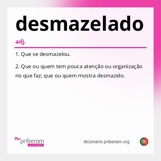 Significado de desmazelado