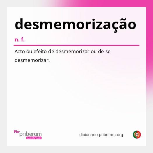Significado de desmemorização