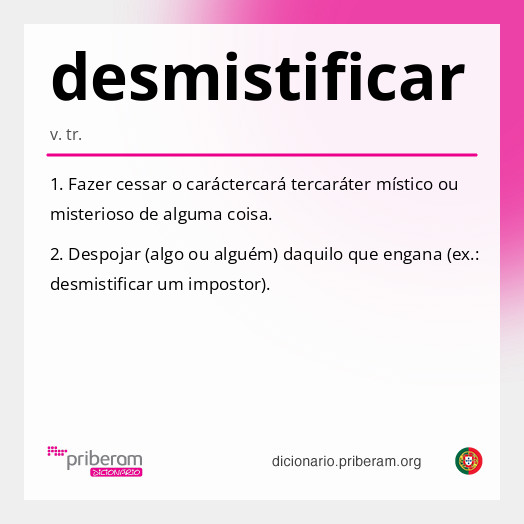 Significado de desmistificar