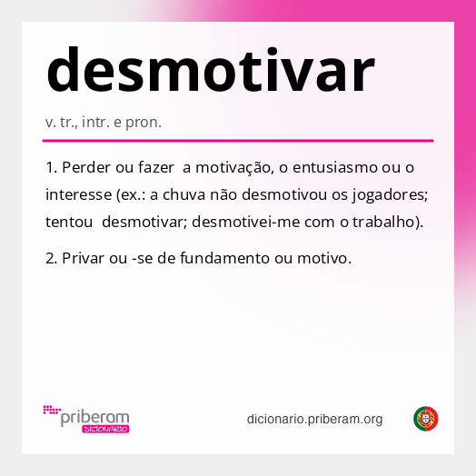 Significado de desmotivar