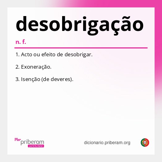 Significado de desobrigação