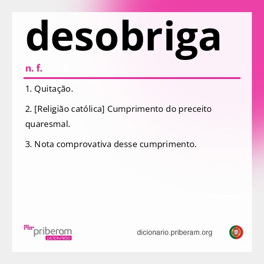 Significado de desobriga