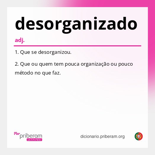 Significado de desorganizado