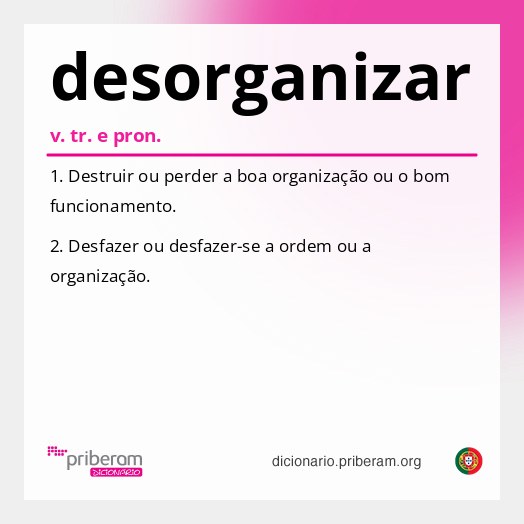 Significado de desorganizar