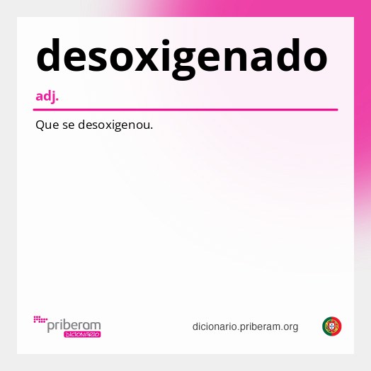 Significado de desoxigenado
