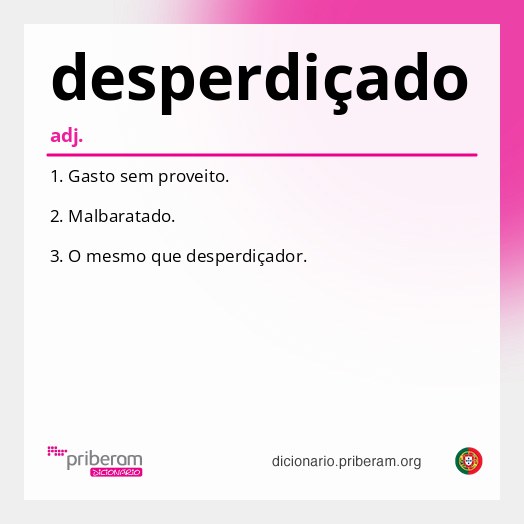 Significado de desperdiçado