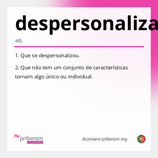 Significado de despersonalizado