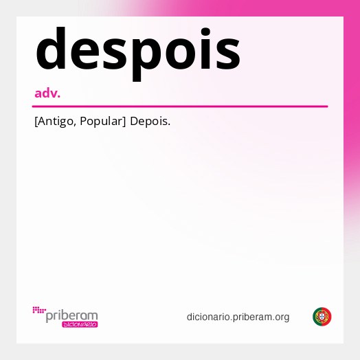 Significado de despois