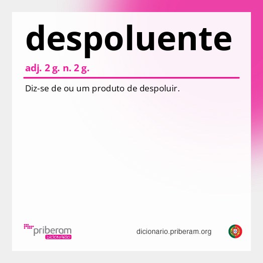 Significado de despoluente