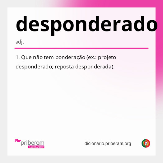 Significado de desponderado