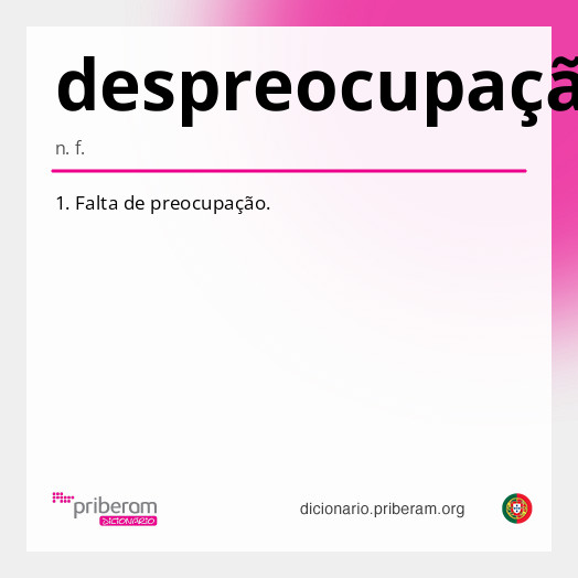 Significado de despreocupação