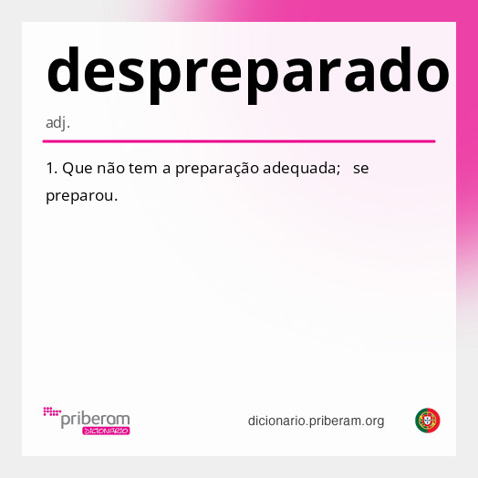 Significado de despreparado